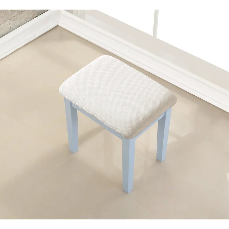 Moniys Wood Moniya Makeup Vanity Table and Stool Set