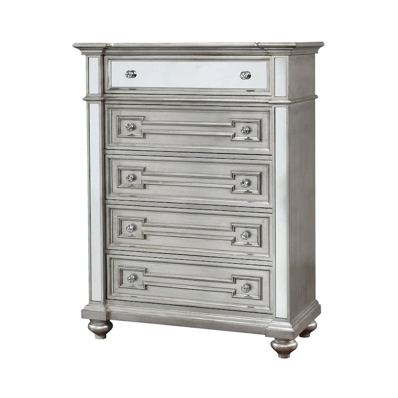 Eaen Glam Champagne Solid Wood 5-Drawer Chest by Furniture of America