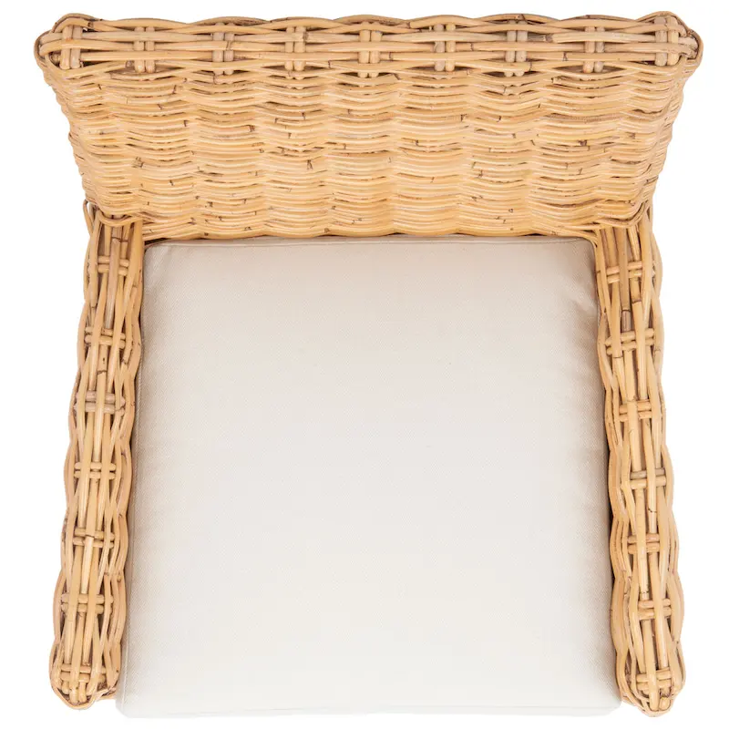 SAFAVIEH Winnifred Coastal Rattan Accent Chair with Cushion - 18.5 W x 22.8 L x 38.2 H - 19Wx23Dx38H