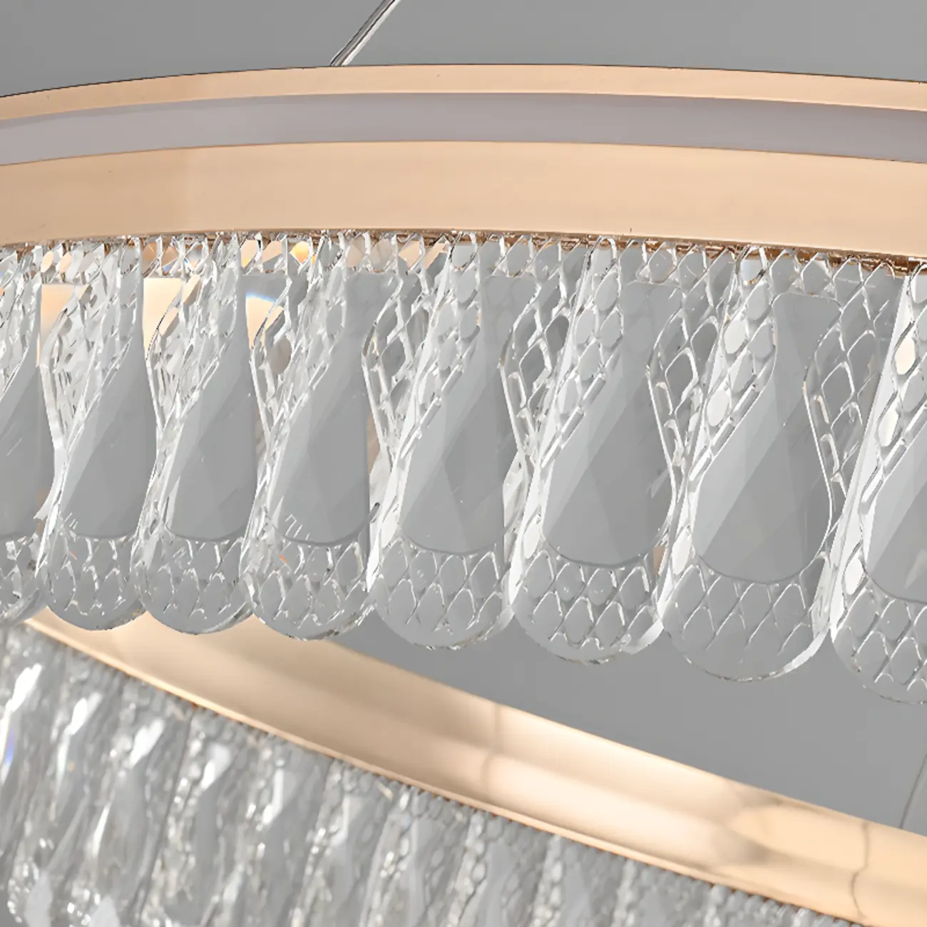 Dimmable Circle Gold Crystal Modern LED Chandeliers