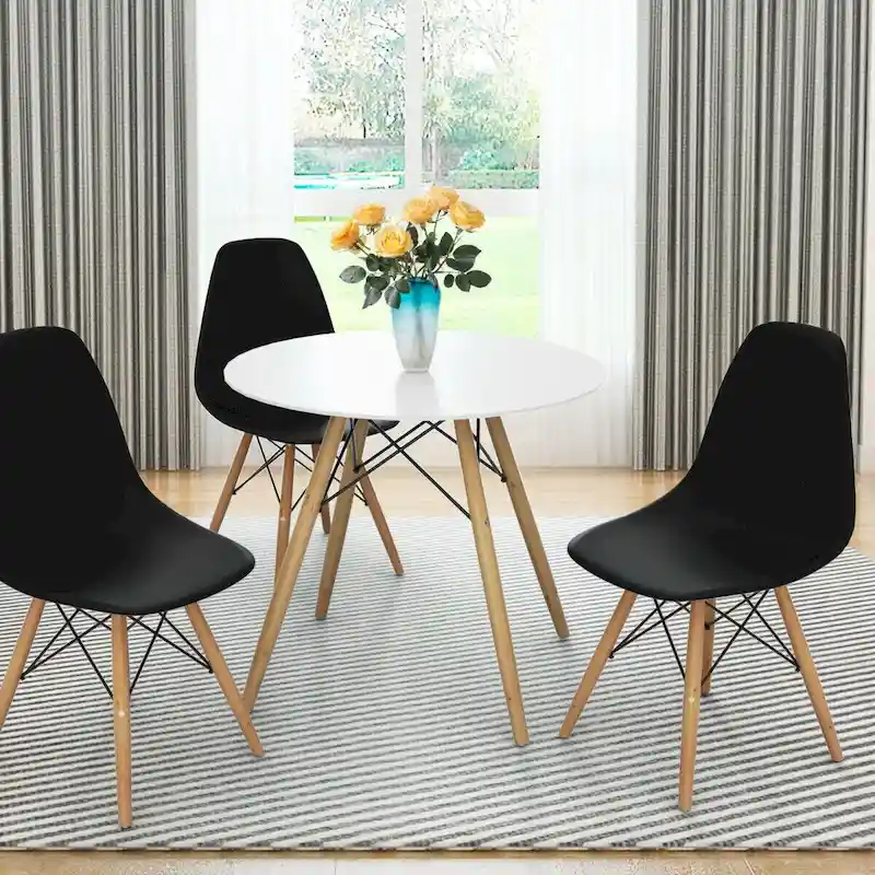 Gymax Set of 2 Modern Dining Side Chair Armless Home Office w/ Wood - See Details