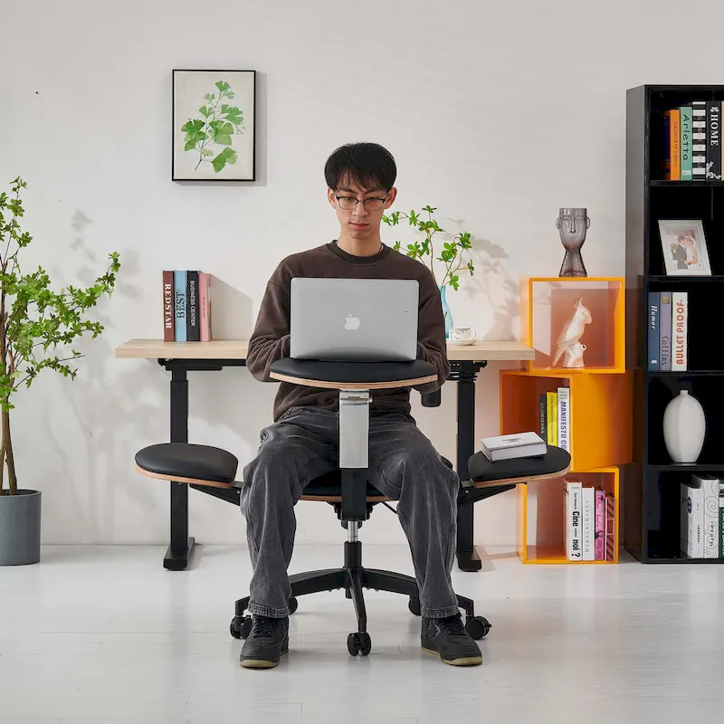 Black Ergonomic Adjustable Meditation Chair Multi-Position Home Office Chair