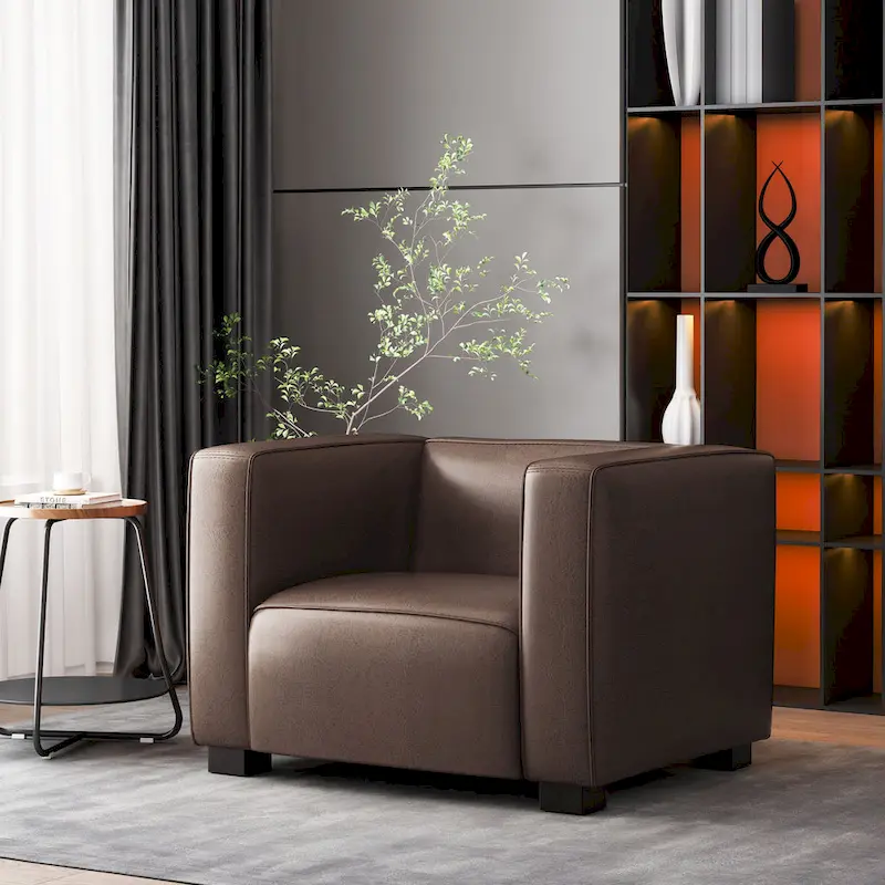 Goyette Faux Leather Club Chair