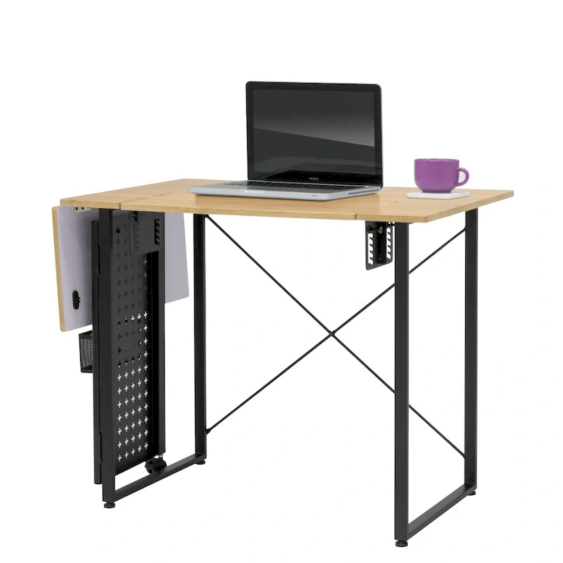 Pivot Sewing Table with Storage Panel and Adjustable Platform