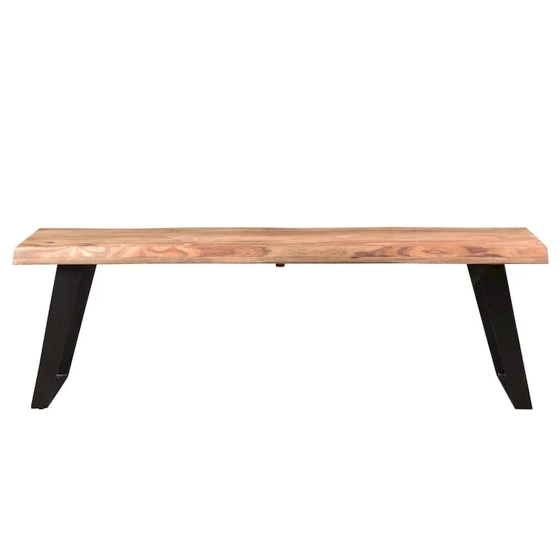 60-inch Sheesham Wood Live Edge Bench - 60 x 16 x 18
