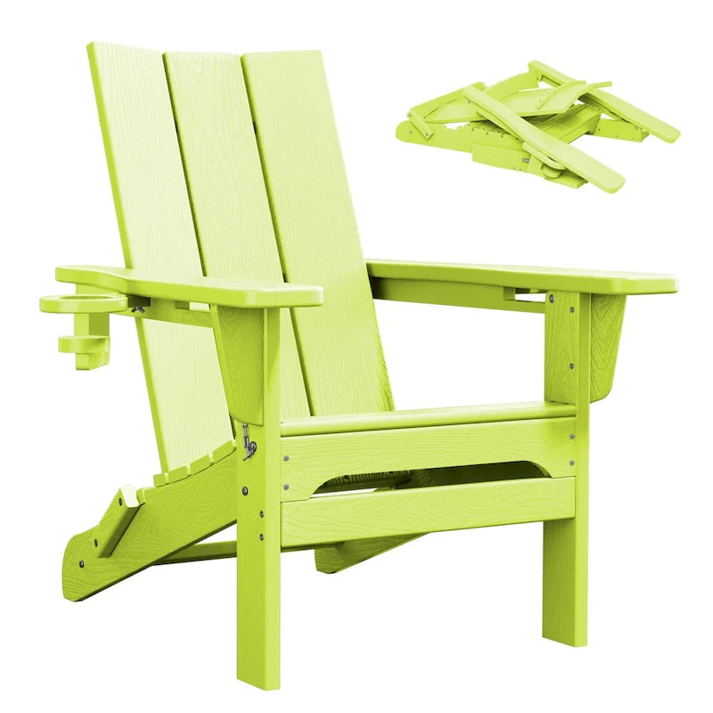 HDPE Modern All weather Adirondack Chairs with Cup-holders