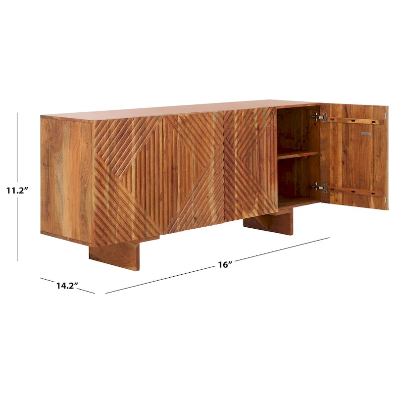 4 Door Wood Sideboard - 68Wx18Dx30H