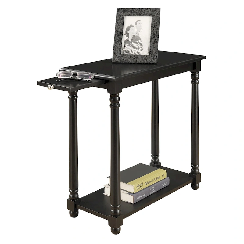 Convenience Concepts French Country Regent Chairside End Table with Pull-Out Shelf