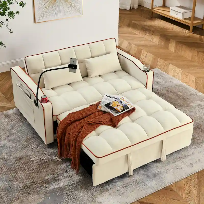 55.51 inch versatile foldable sofa bed in 3 lengths