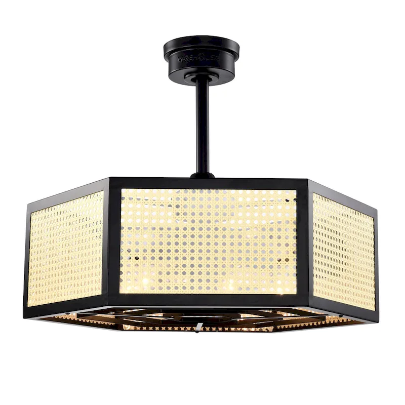 Neira 27 Inch Traditional Rattan Fandelier with Remote