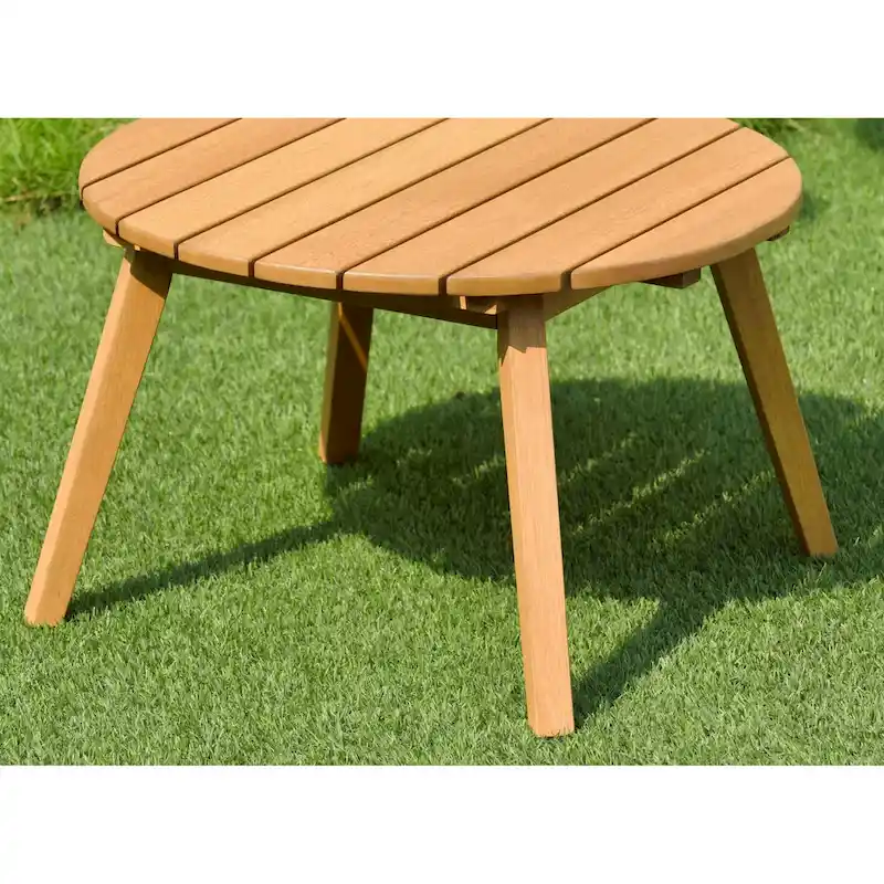 Amazonia Zanzibar Round Side Table with Teak Finish - 13  H x 20  L x 20  W