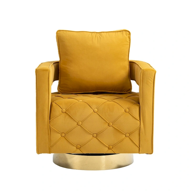 Fabric pull buckle living room rotating leisure chair, reception and negotiation chair
