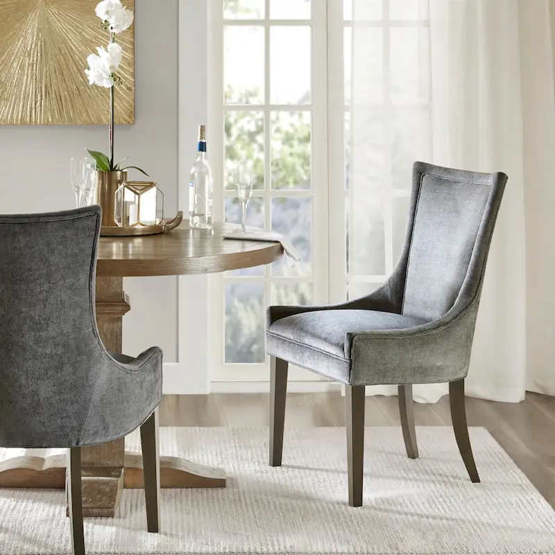Madison Park Signature Ultra Upholstered Dining Side Chairs With Wood Legs (Set of 2)
