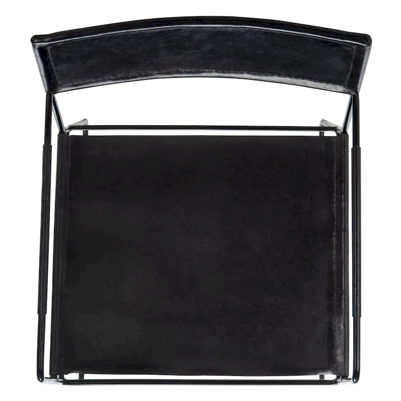 SAFAVIEH Bernardine Leather Dining Chair (Set of 2) - 21.7 W x 19.7 L x 31.9 H - 22Wx20Dx32H