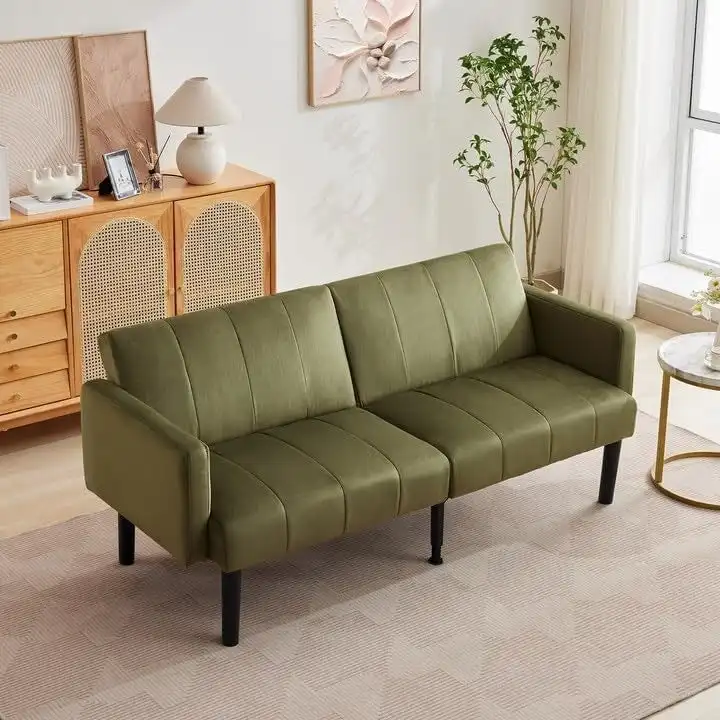 Sofa Bed, Compact Loveseat, Modern Mid-Century Sleeper Sofa, Convertible Couch, Living Room Couches