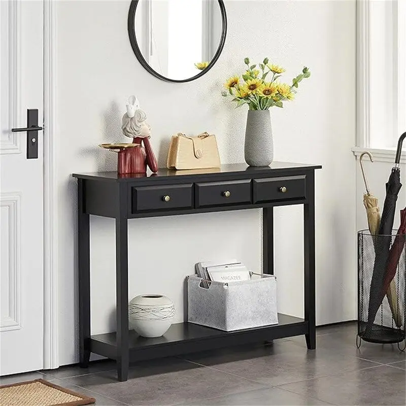 Console Table with 3 Drawers - 13.5D x 42W x 31.5H
