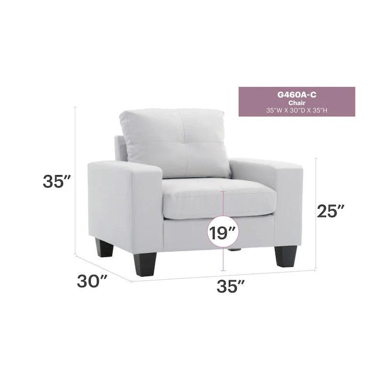 Newbury Removable Cushions Accent Chair - 35L x 32W x 36H