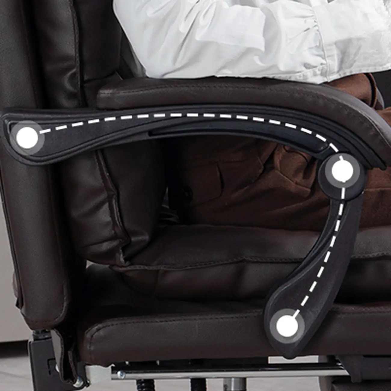 Modern Brown Leather Reclining Executive Office Chair