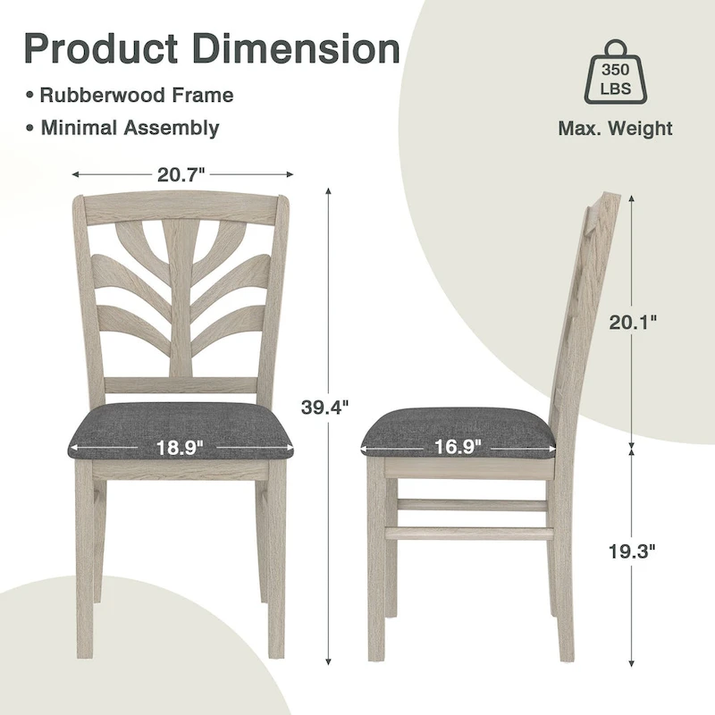VECELO 5/7 Piece Dining Table Set Consist of an Oval Dining Room Table