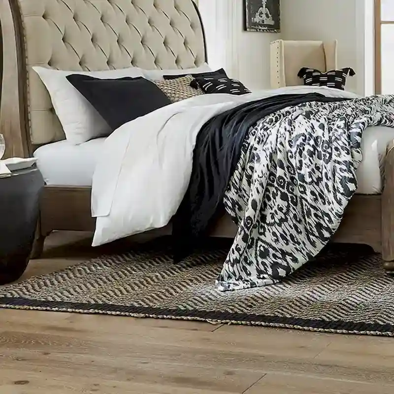 Americana Farmhouse Dusty Taupe King Sleigh Bed