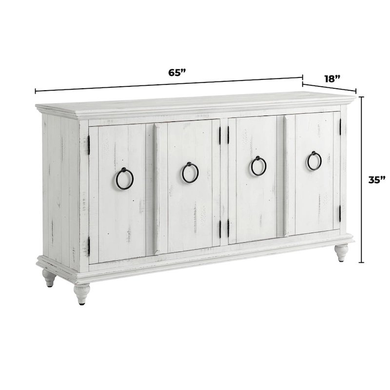 Garden District Solid Wood 65 TV Stand Console