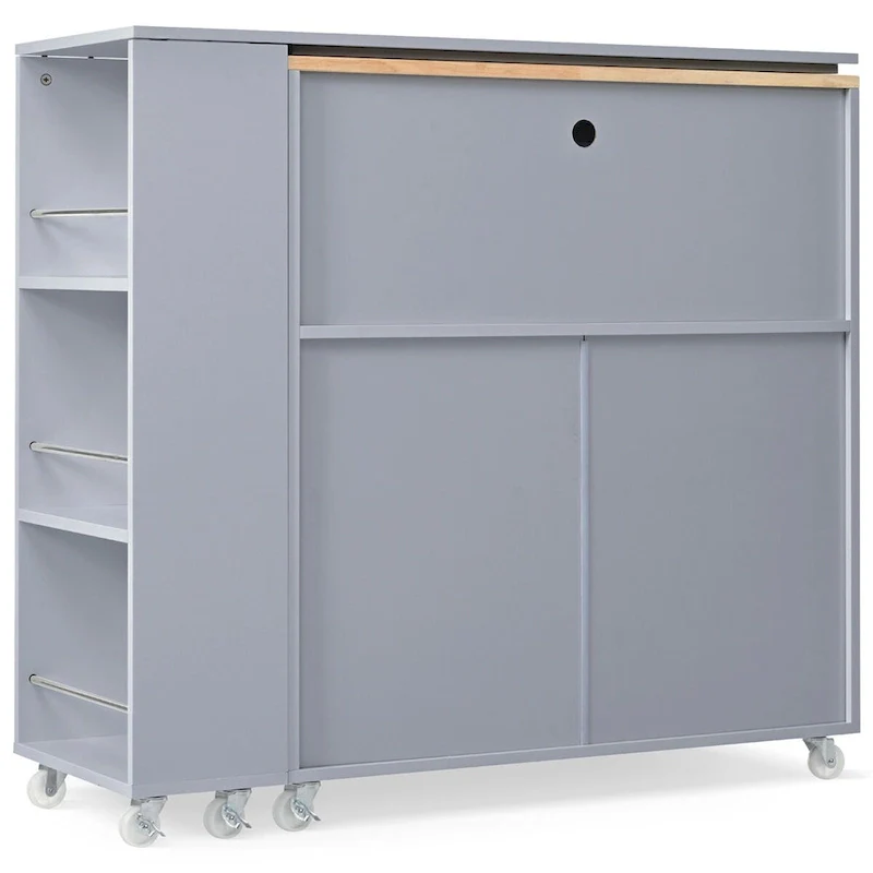 Rolling Kitchen Island With Extended Table,Kitchen Island on Wheels