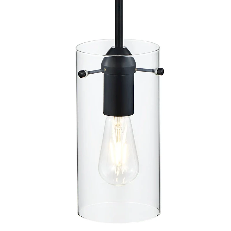 CO-Z Farmhouse Clear Glass Pendant Ceiling Light Fixture - Black