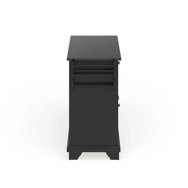 Crosley Lafayette Granite Top Kitchen Island in Black Finish - 51.5W x 18D x 36H