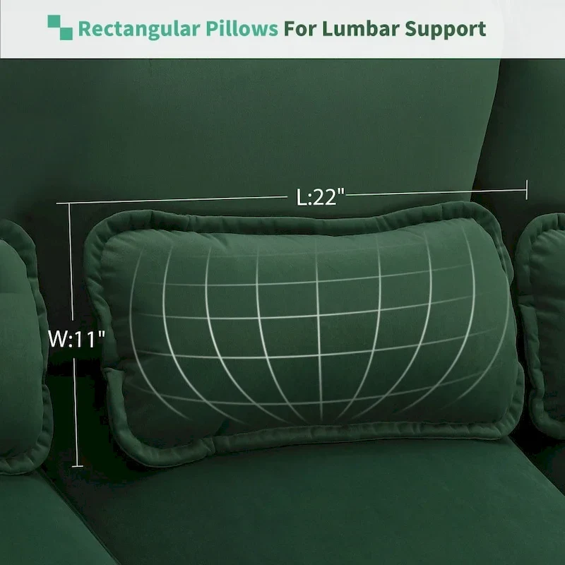 110*55 Modern U-Shaped Sectional Sofa with Waist Pillows,6-Seat Upholstered Symmetrical Sofa Furniture