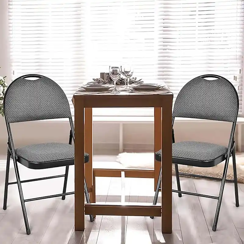 2/4 Pack Folding Chairs Portable Padded Office Kitchen Dining Chairs