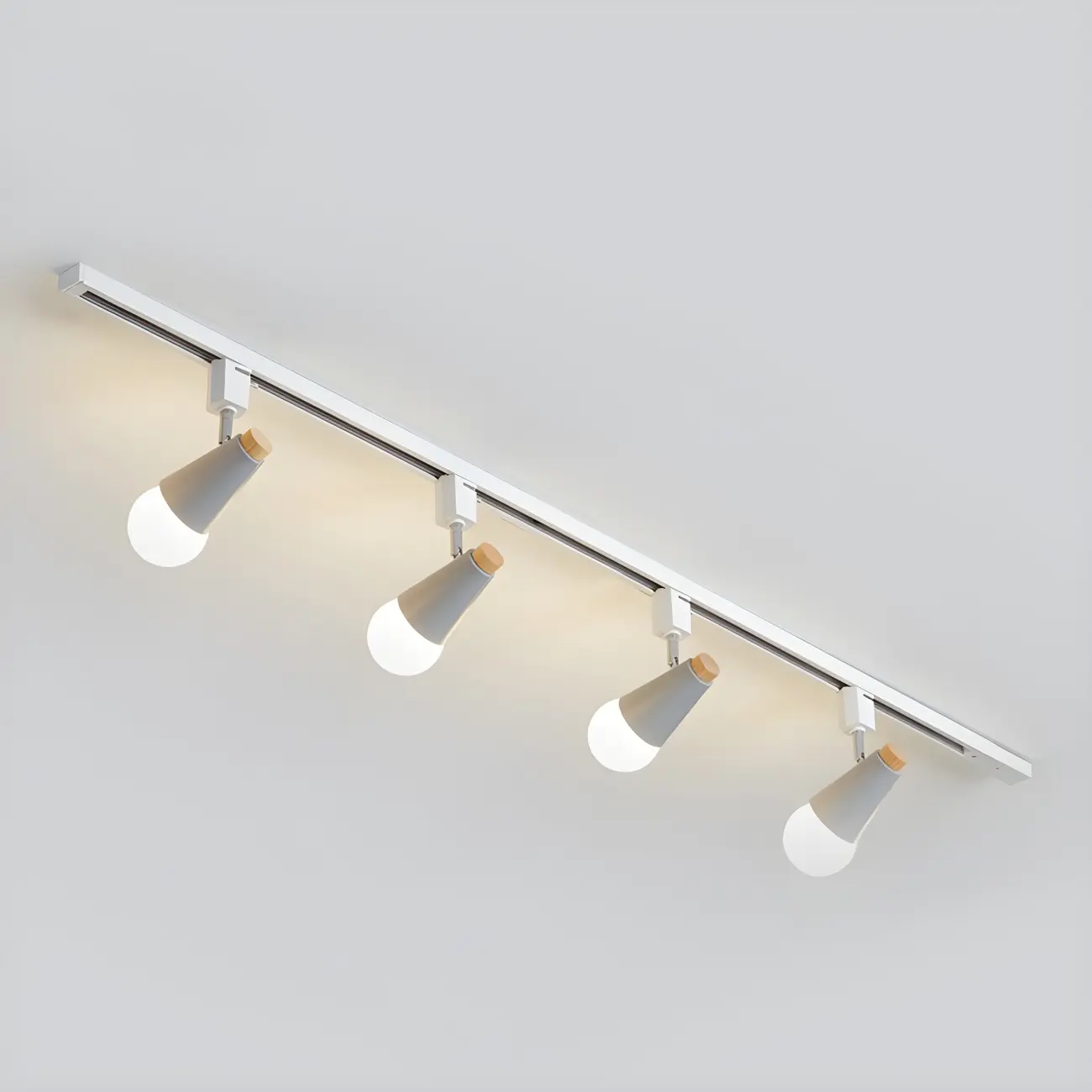 4-Light Modern Conical Adjustable Semi Flush Track Light