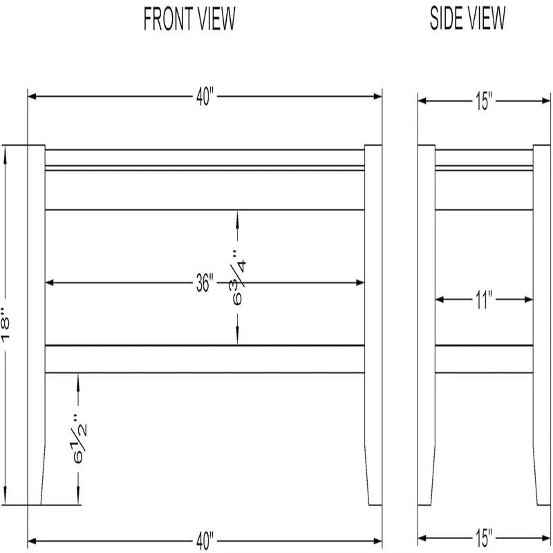 Shoe Bench Entryway - 15D x 40W x 18H