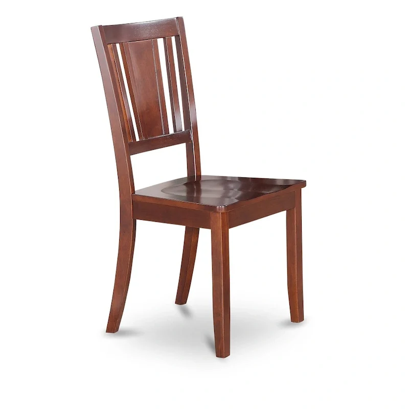 Dudley Dining Room Chairs - Slat Back Chairs, Set of 2, Mahogany (Seat Options)