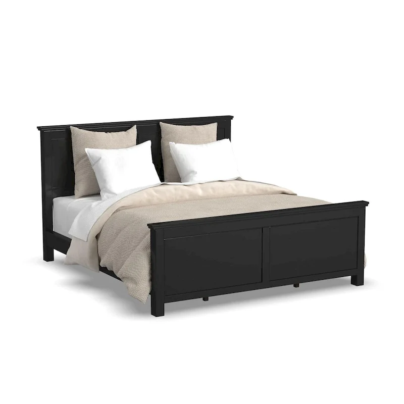 Oak Park Black Wood 3-Piece Set with King Bed and Two Nightstands by Homestyles
