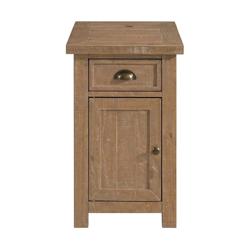 Monterey Solid Wood Chairside End Table with Hidden Power Outlets