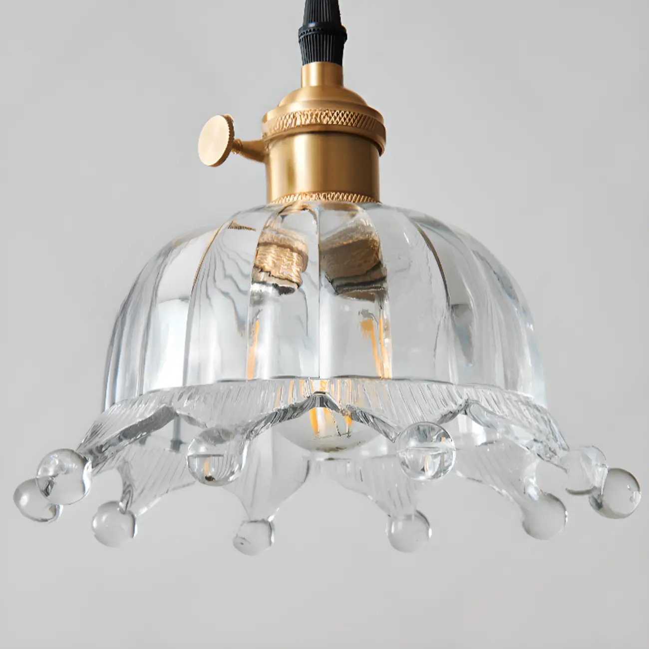 Modern Mini Clear Glass Flower Kitchen Pendant Lighting