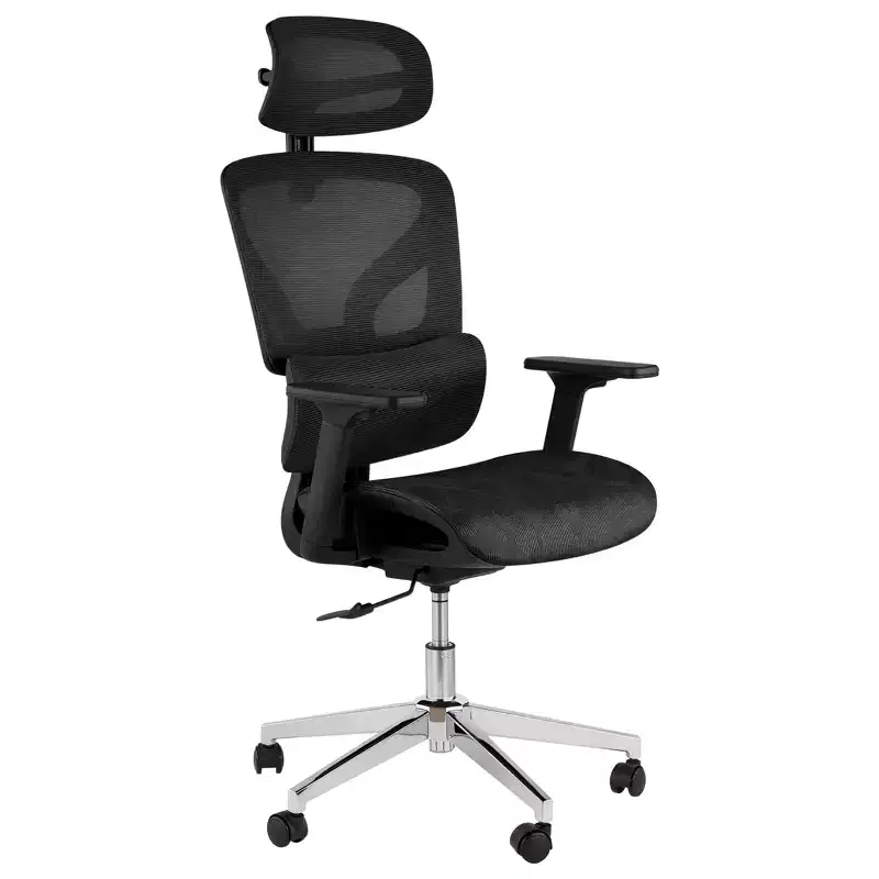 Black / Gray High Back Mesh Office Chair – Single Seat, Adjustable