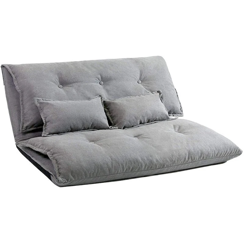 Modern Adjustable Ergonomic Fabric-Covered Sofa Bed Chair with Metal Frame