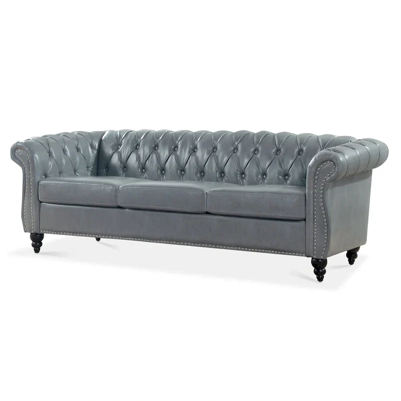 84.65 Rolled Arm Chesterfield 3 Seater Sofa