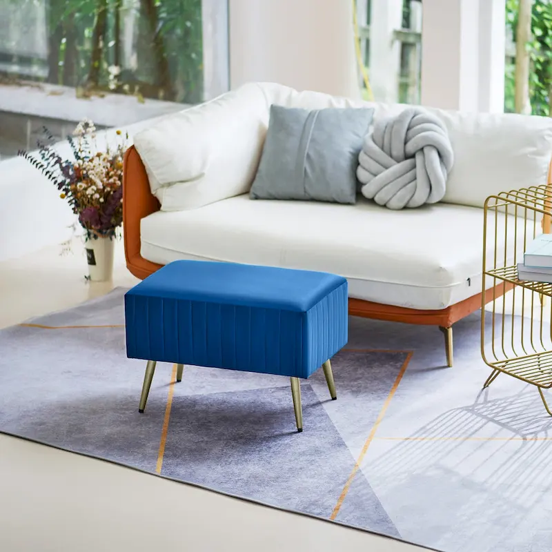 24 Modern Upholstered Entryway Bench with Padded Velvet Seat