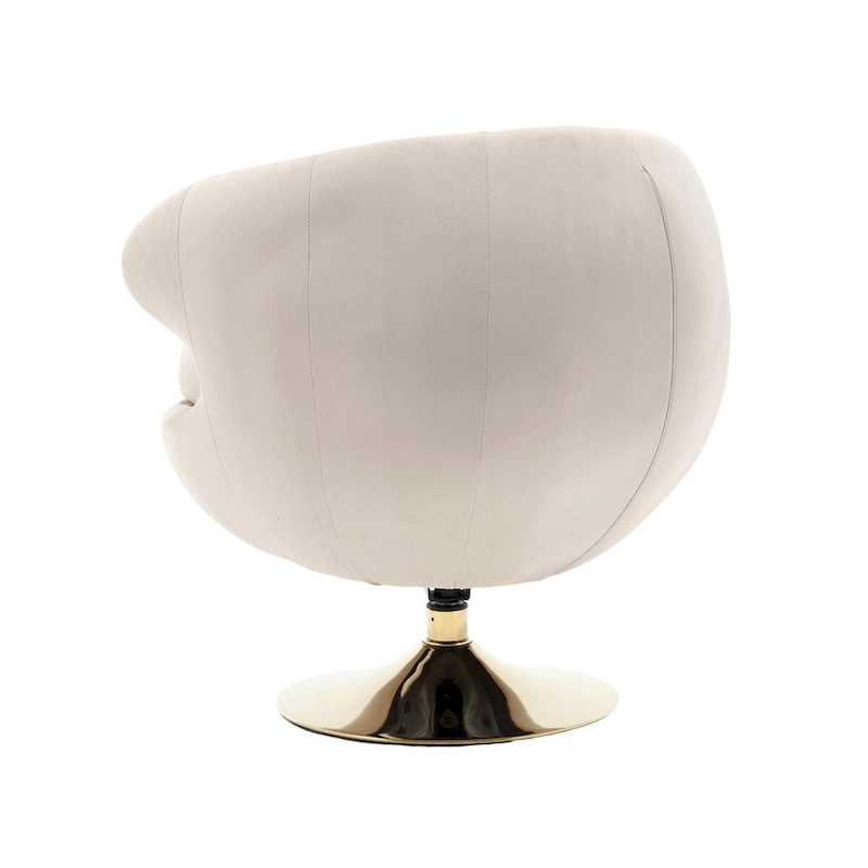 HOMEFUN Velvet 360 Degree Swivel Right Cuddle Barrel Accent Chairs