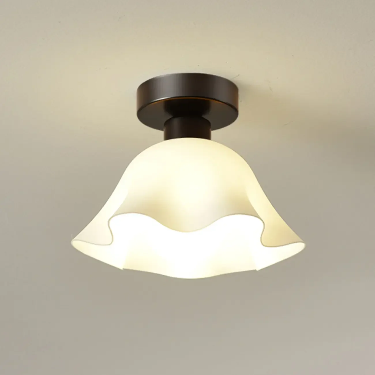 Modern Hallway Metal Rhombus Semi Flush Ceiling Light