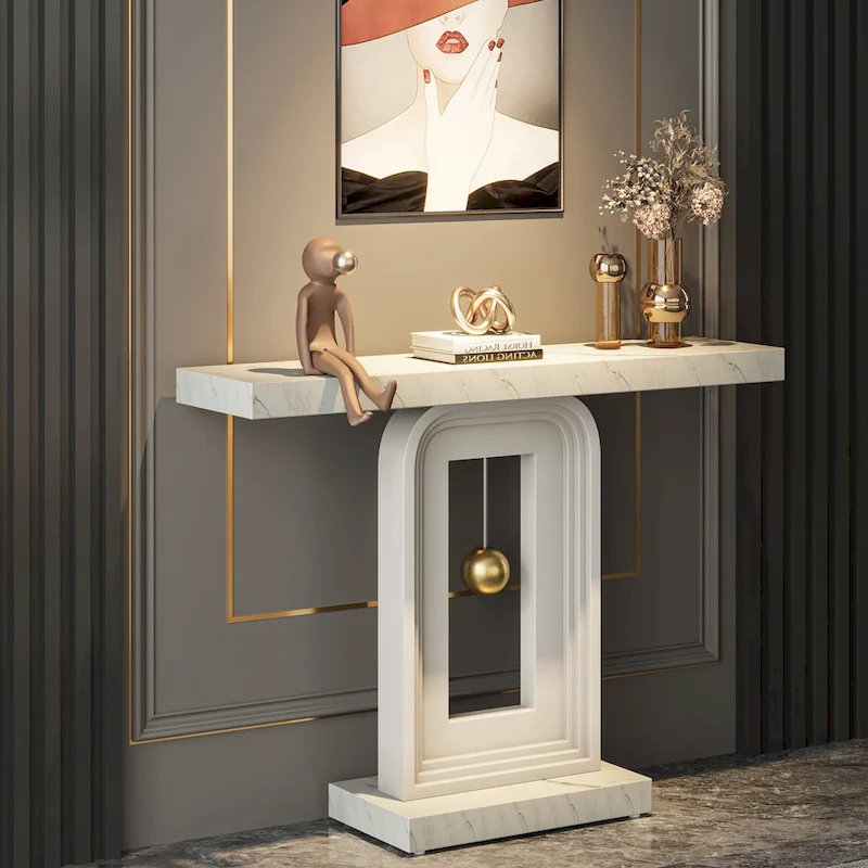 39.5 Inche Narrow Console Sofa Hallway Accent Table for Entryway