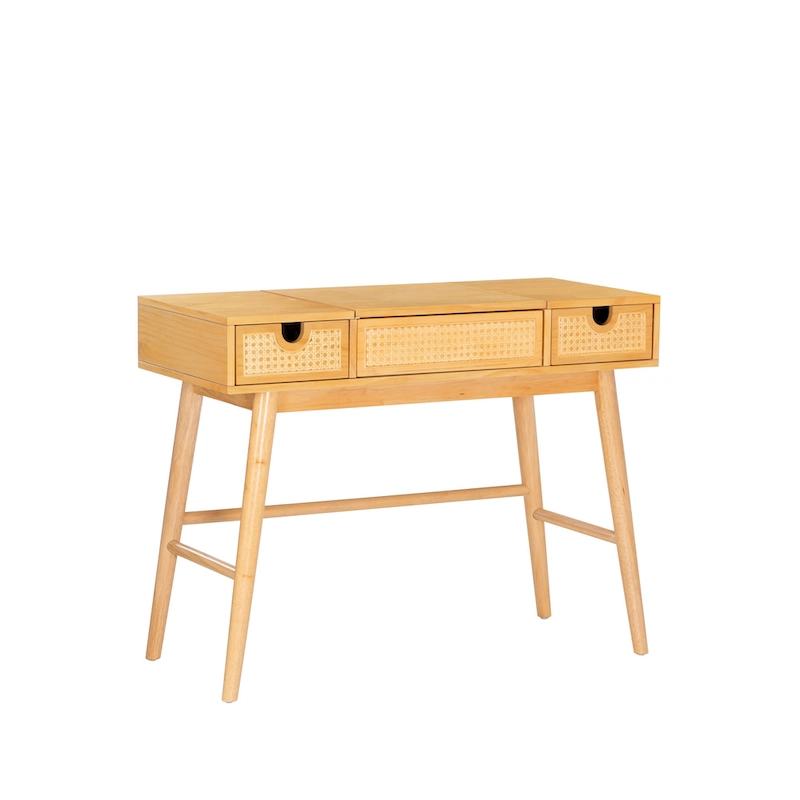 Chantal Natural Wooden 2 Cane Drawer Vanity