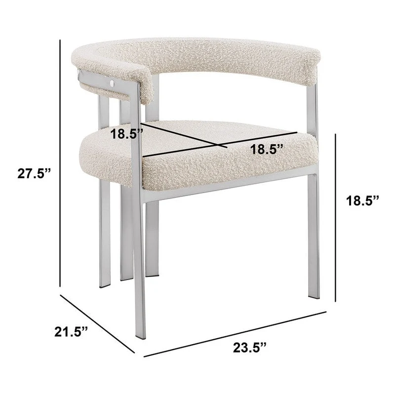 Best Quality Furniture Matte Brushed Chrome Dining Chairs (Set of 2) - N/A