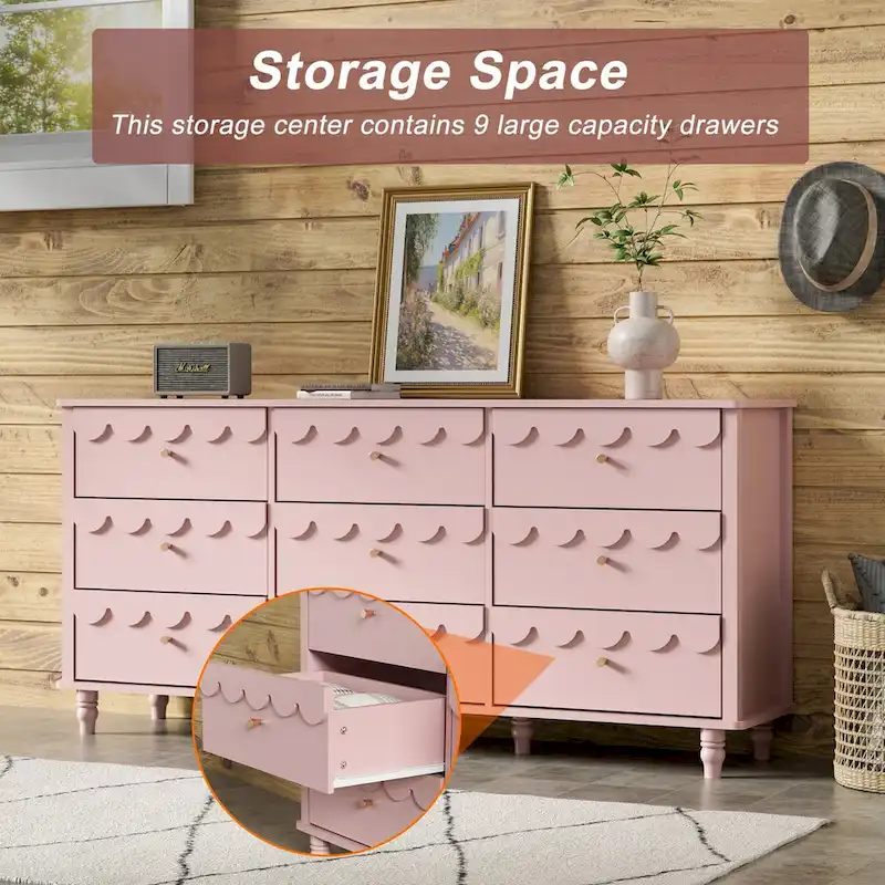 9 Drawers Chest Of Dresser Storage Tower Cabinet Bedroom Organizer