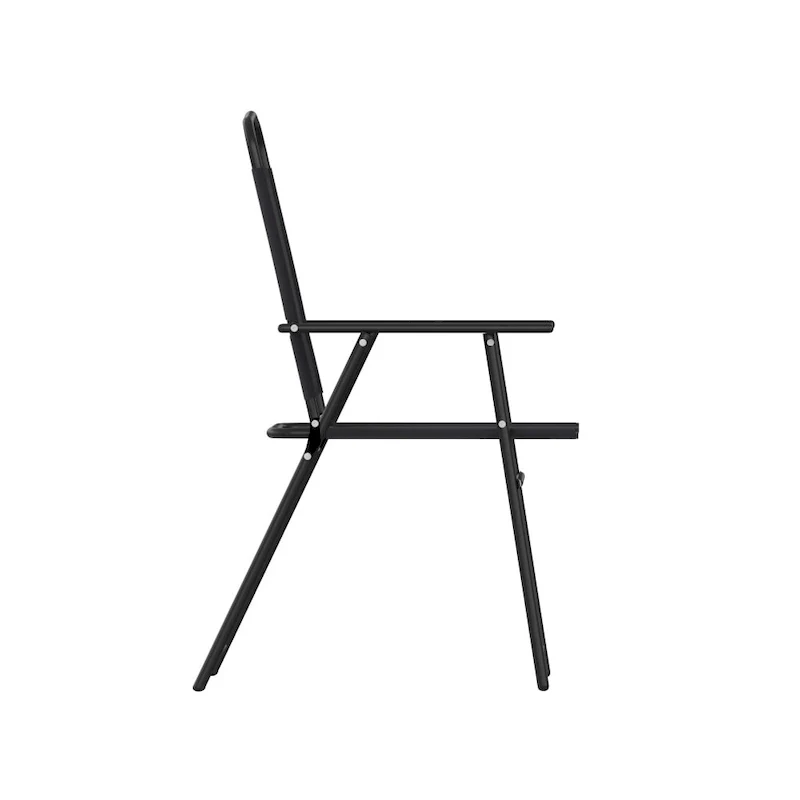 Set of 2 All-Weather Textilene Patio Sling Chairs with Armrests