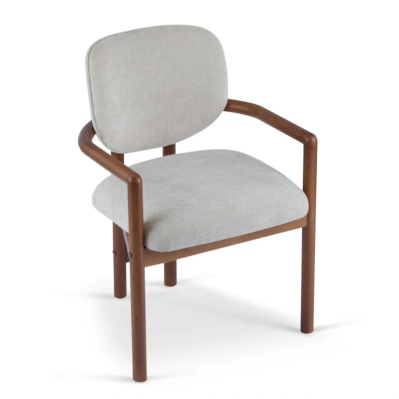 Upholstered Dining Chairs Set of 2, Side Chairs with Rubber Wood Legs, 300 LBS Weight Capacity