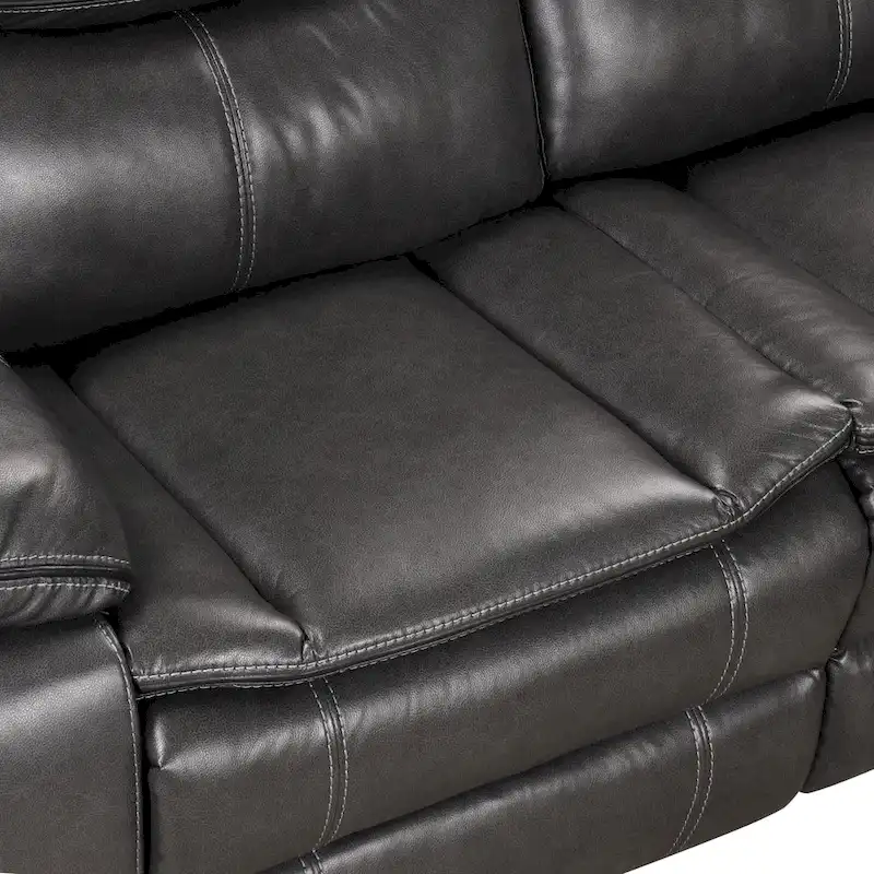 Transitional Faux Leather Reclining Sectional Sofa