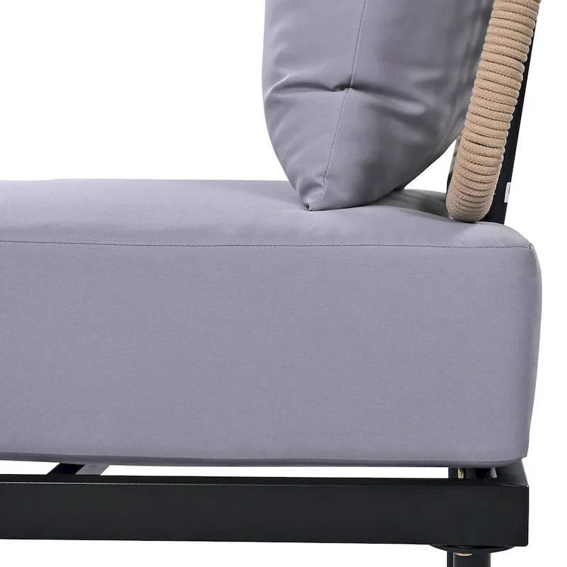 8-Piece Patio Sectional Sofa Set with Tempered Glass Coffee Table